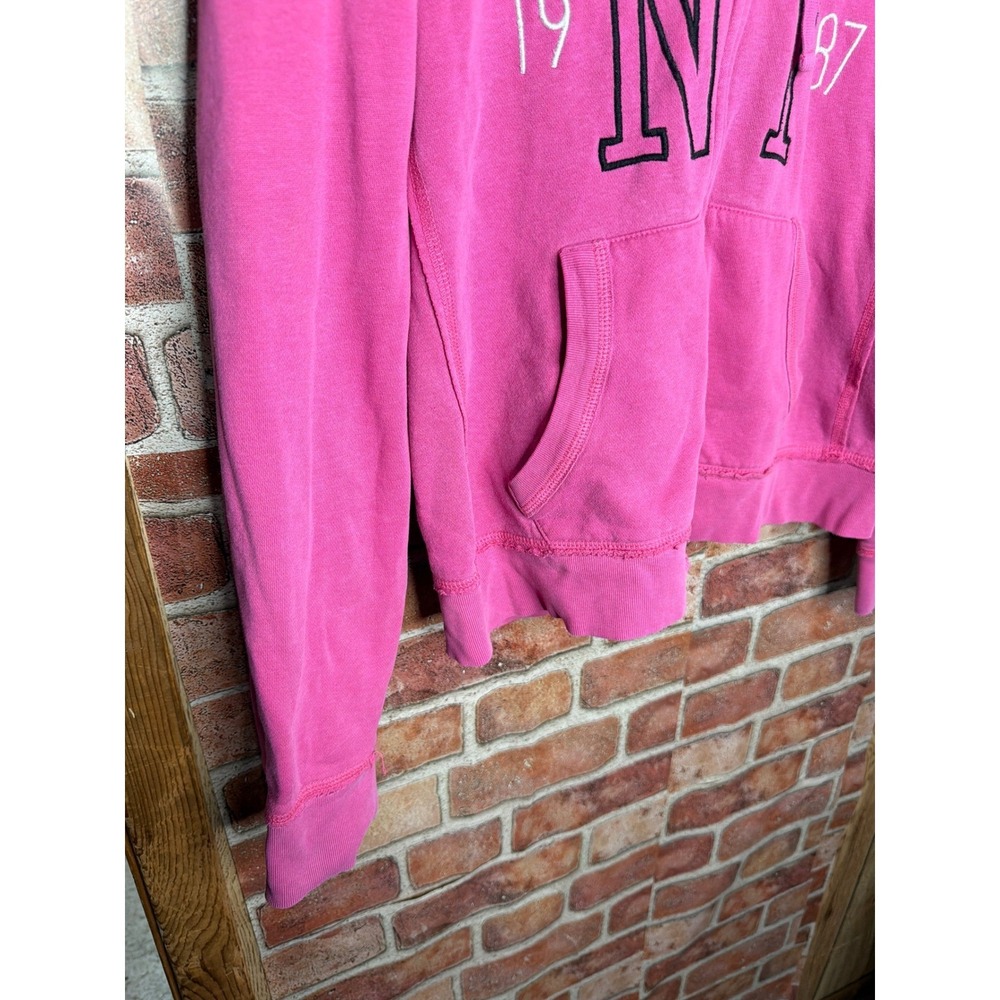 Y2K 2000s Aeropostale Pink Full Zip Hoodie Womens Large NY 1987 Graphic - Picture 4 of 6